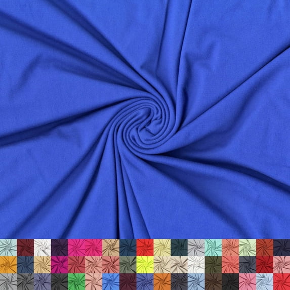 LitLook DTY Double Brushed Knit Fabric by the Yard - 180GSM 4-Way Stretch Polyester Spandex Fabric for Leggings, Dresses, Yoga Wear, Pajamas & More - Royal