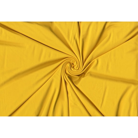 DTY Double Brushed Knit Fabric - Soft Stretch Apparel (YELLOW, ByYard)