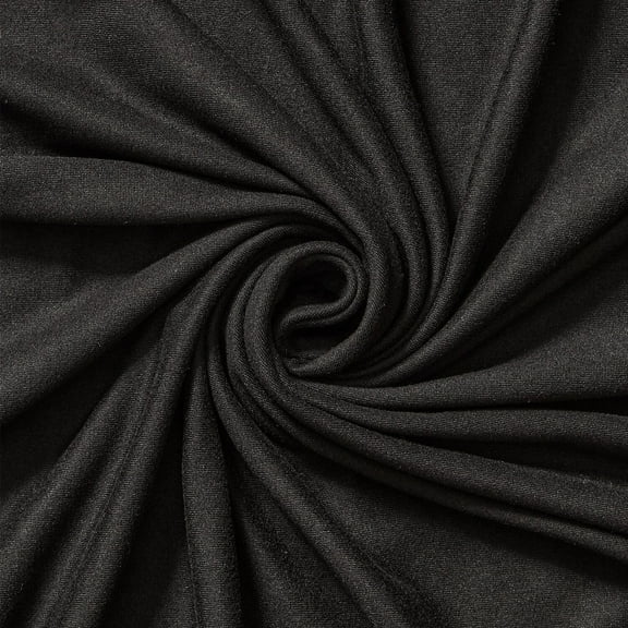 DTY Double-Sided Brushed Fabric 4 Way Stretch Jersey Knit Apparel 58/60" Wide Sold BTY Many Color (Black)