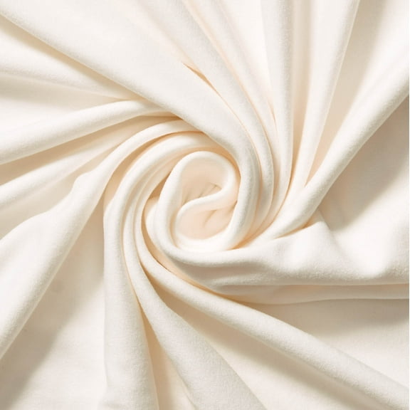 DTY Double-Sided Brushed Fabric 4 Way Stretch Jersey Knit Apparel 58/60" Wide Sold BTY Many Color (Off White)