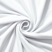 DTY Double-Sided Brushed Fabric 4 Way Stretch Jersey Knit Apparel 58/60" Wide Sold BTY Many Color (White)
