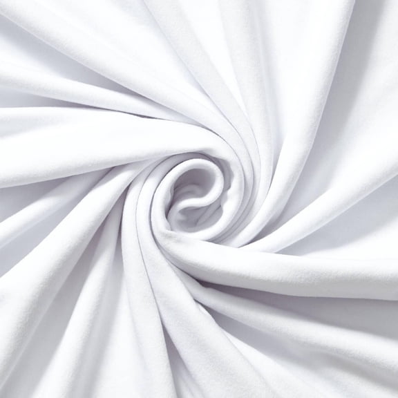 DTY Double-Sided Brushed Fabric 4 Way Stretch Jersey Knit Apparel 58/60" Wide (White)