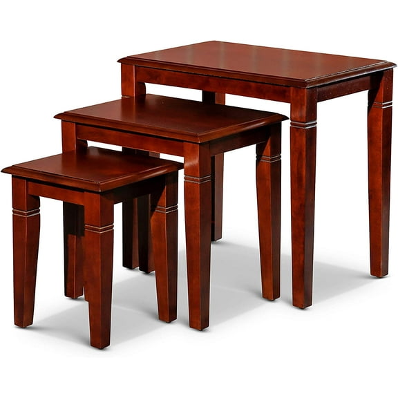 DTY Golden 3-Piece Nesting Tables Indoor Living Furniture Collection - Cherry