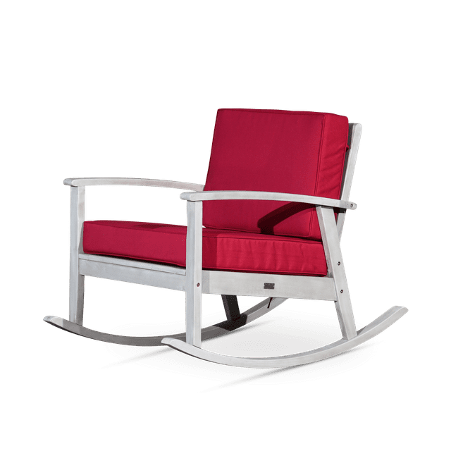 DTY Outdoor Living Longs Peak Eucalyptus Deep Seat Rocker with Cushions