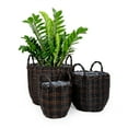 thumbnail image 1 of DTY Signature 3-Pack Catleza Wicker Multi-purposes Basket with handler - Planter basket - Espresso, 1 of 5