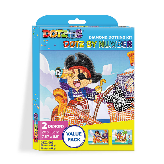 Diamond Dotz Dotzies Pirates A'Hoy! Diamond Painting Kits for Adults - Kids Diamond Art Kits a Relaxing Creative Craft Kit with Dotz Gems 5.9x5.9