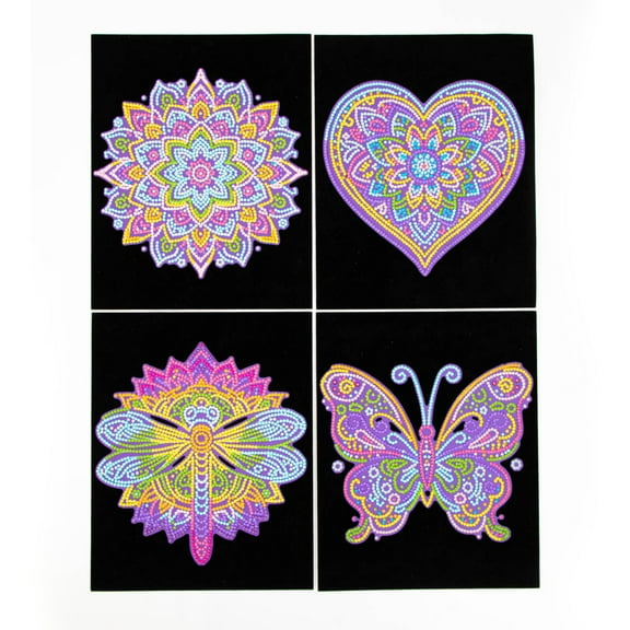 Diamond Dotz Neon Flock Mandalas Diamond Painting Kits for Adults - Colorful Diamond Art Kits a Relaxing Creative Craft Kit with Dotz Gems 10x8