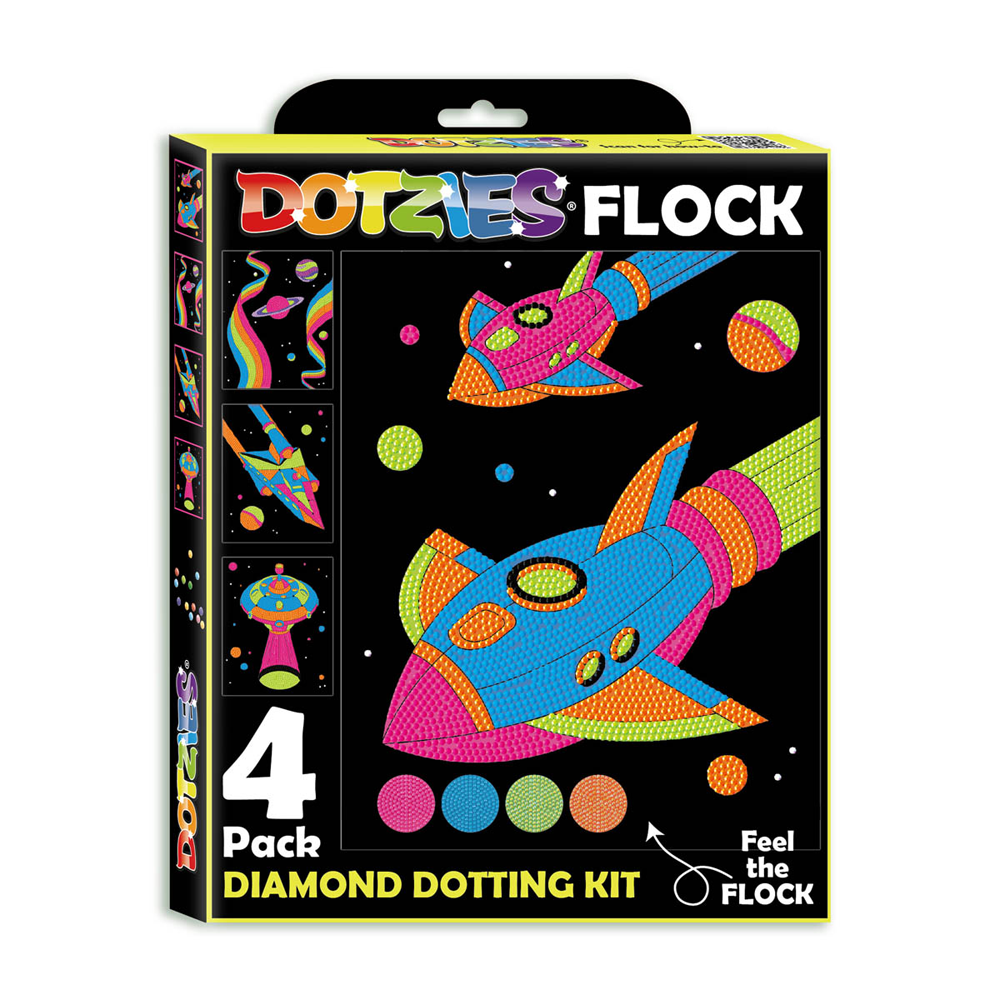 Diamond Dotz Neon Flock Space Diamond Painting Kits for Adults - Colorful Diamond Art Kits a Relaxing Creative Craft Kit with Dotz Gems 10x8