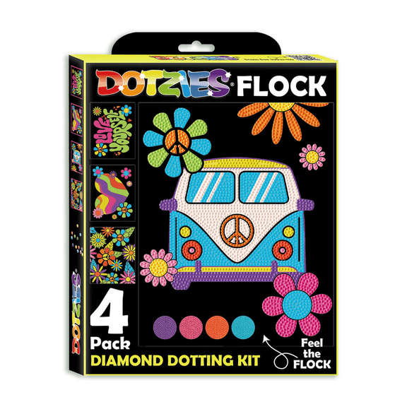 Diamond Dotz Neon Flock Peace & Love Diamond Painting Kits for Adults - Colorful Diamond Art Kits a Relaxing Creative Craft Kit with Dotz Gems 10x8