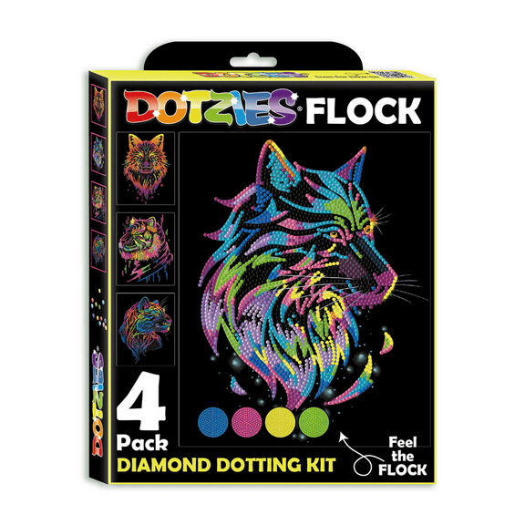 Diamond Dotz Neon Flock Wild Diamond Painting Kits for Adults - Colorful Diamond Art Kits a Relaxing Creative Craft Kit with Dotz Gems 10x8