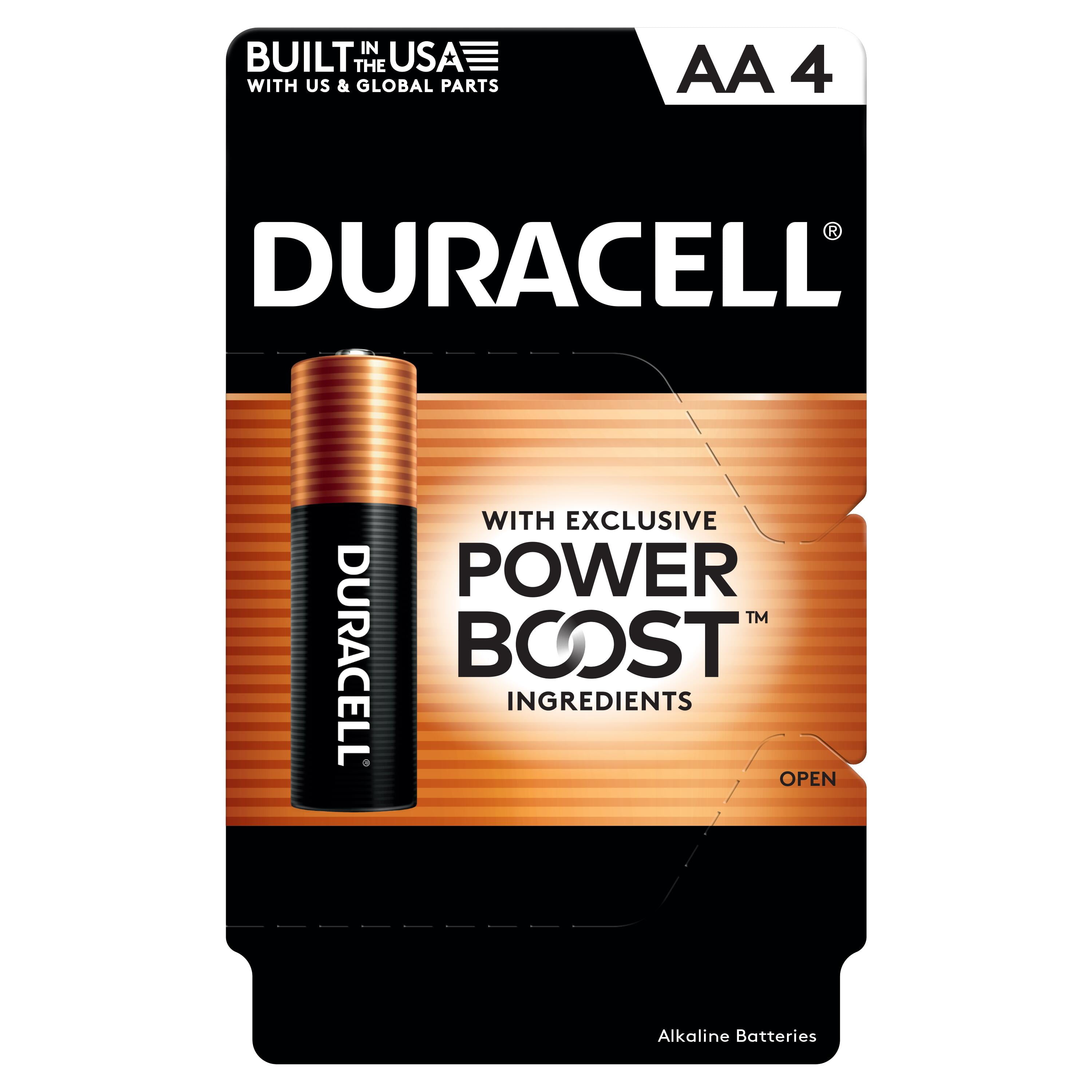 Duracell PowerBoost AA Batteries, 4 pack, Long-lasting Alkaline Power