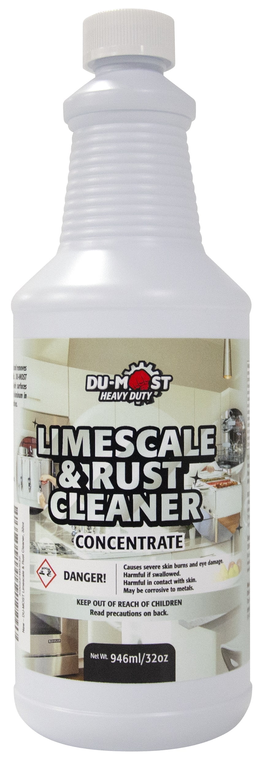 DU-MOST Limescale & Rust Cleaner Concentrate Liquid, Bathroom & Kitchen, Acid-Safe Surface (32 fl oz)