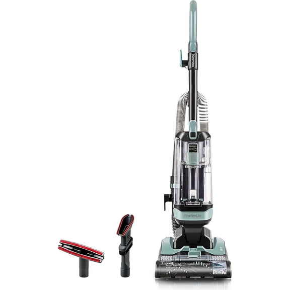 DU1275 Featherlite Bagless Upright Vacuum Lightweight Carpet Cleaner with 4 Height Adjusent, Hair Eliminator Brushroll & 2 Cleaning Tools