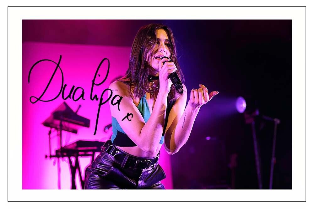 DUA LIPA SIGNED Photo PRINT AUTOGRAPH MUSIC FUTURE NOSTALGIA