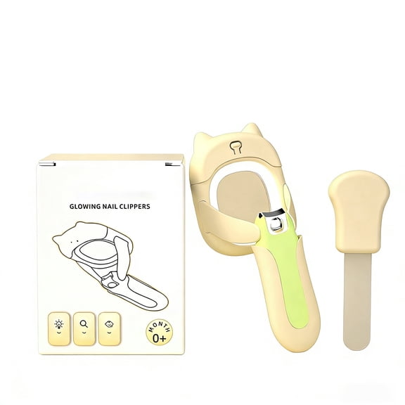 DUAIU Baby Light Up Nail Clippers - LED Illuminated Fingernail & Toenail Trimmer, Portable Stainless Steel Nail Scissors for Safe Travel & Infant Grooming