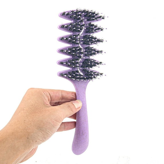 DUAIU Curl Defining Brush,Curly Hair Brush,Brush for Curly Hair, for Combing and Shaping Men's and Women's Curls to Reduce Hair Pulling (Purple)