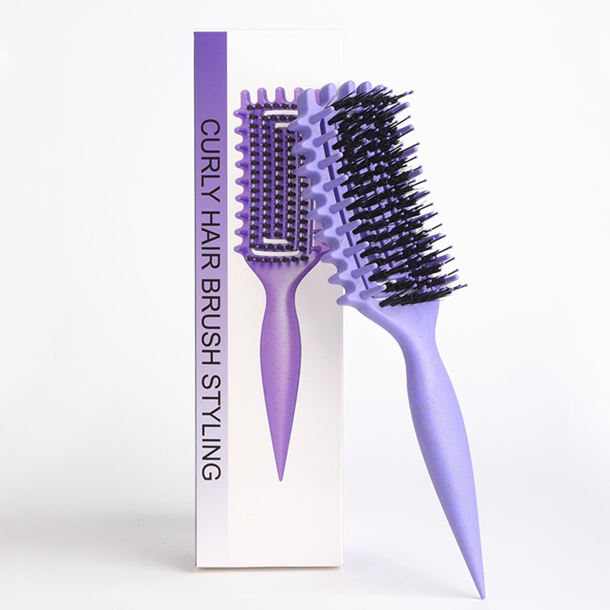 Curly Hair Detangling Brush Nylon Bristles for Defining Curls Women Men KISS Colors & Care Glide & Define Non-Slip Detangling Brush  main image 3