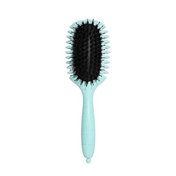 DUAIU Curls Define Styling Brush Boar Bristle Tangled Hair Comb Detangling Hair Brush Women Wet Curly Hair Combs Barber Styling Tools,Green