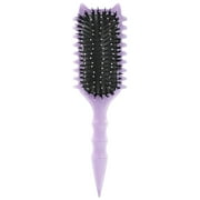 DUAIU Curly Hair Brush with Boar Bristles & Wheat Straw Handle - Cat Ear Design Curl Defining Brush for Frizz-Free Styling, Bamboo Joint Handle Reduces Pulling for Defined Curls (Purple)