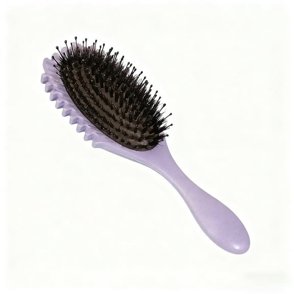 DUAIU Curly Hair Brush for Women Men - Detangling Brush for Curls Nylon Pin Styling Brush Glides Through Tangles Professional Curl Defining Separating Brush (Purple)