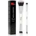 thumbnail image 1 of DUAIU Foundation Brush 2 pcs Dual-ended 2-in-1 Kabuki Makeup Brushes Blush Brush Eye Shadow Brush Loose Powder Brush Premium Face Makeup Brushes Beauty Tools (White), 1 of 6