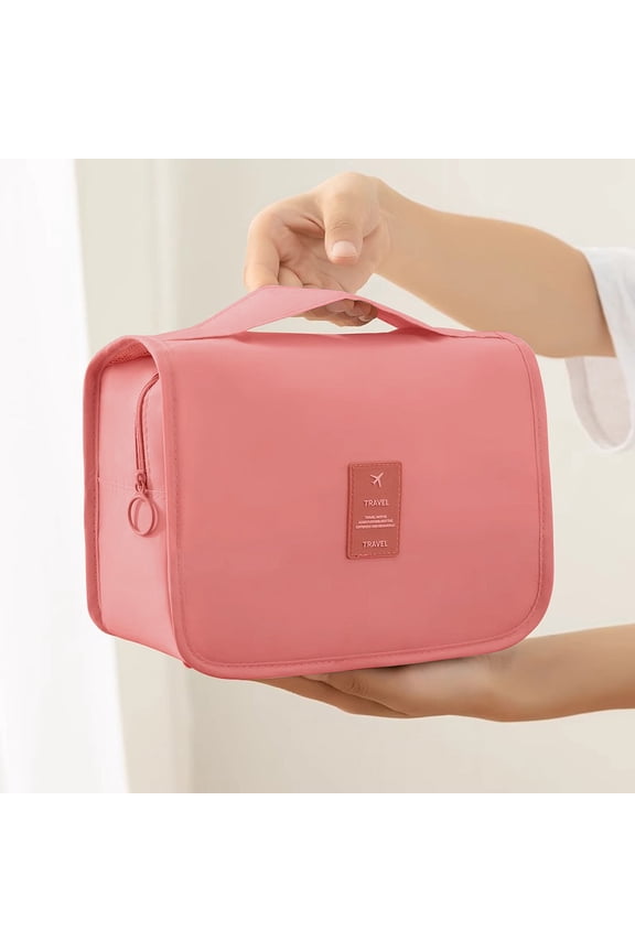 Hanging Travel Toiletry Bag, Makeup Cosmetic Bag, Bathroom Shower Bag Waterproof, Pink