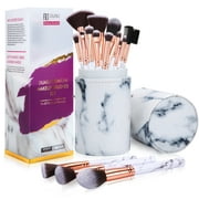 DUAIU Makeup Brushes 15PCS Professional Makeup Brushes Set, Makeup Brush for Foundation Powder Concealers and Eyeshadow, with Exquisite Marble Bucket