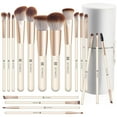 thumbnail image 1 of DUAIU 18-Piece Professional Makeup Brush Set - Premium Synthetic Foundation, Powder, Blush & Eyeshadow Brushes with Travel Case, Complete Face & Eye Brush Kit (Apricot), 1 of 7