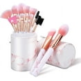thumbnail image 1 of DUAIU Makeup Brushes Sets 16PCS Pink Marble Make up Brushes Foundation Eyeshadow Concealer Eyebrow Blush Brush Set With Makeup Brush Holder and Silicone Mask Brush, 1 of 8