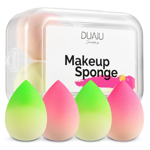 DUAIU Makeup Sponge Blender 4 pcs Gradient Blender Beauty Foundation Sponges Set Concealer Sponge Applicator Sponges
