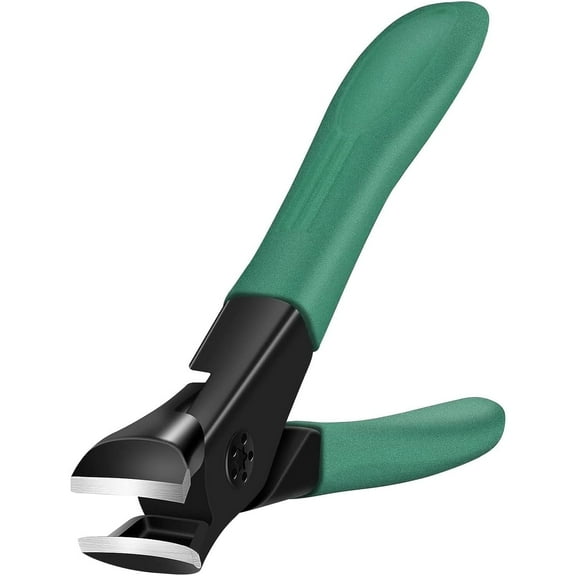 DUAIU Nail Clippers for Thick Nails Start Makers Toenail Clippers Wide Jaw Nail Cutter Heavy Duty Nail Clipper Sharp Curved Toe Nail Clippers for Men and Women,Green