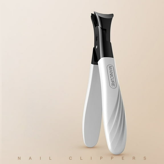 DUAIU Nail Clippers for Thick Nails Start Makers Toenail Clippers Wide Jaw Nail Cutter Heavy Duty Nail Clipper Sharp Curved Toe Nail Clippers for Men and Women,White