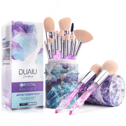 DUAIU Professional Makeup Brushes 15pcs Purple Crystal Handle Set Foundation Face Lip Eye Makeup Brush Set with Star Gift Box