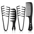 thumbnail image 1 of DUAIU Texture Comb Set for Volumizing & Styling,Wide Tooth Comb for Curly Hair Men & Women, Anti-Frizz Root Lifting Styling Tool (Black), 1 of 8