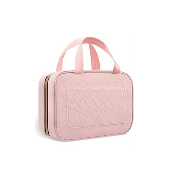 DUAIU Travel Toiletry Bag w/Hanging Hook - Spacious Toiletry Bag Essentials for Women & Men, Makeup Bag/Big Comparment, Waterproof for Travel Accessories, Large, Pink