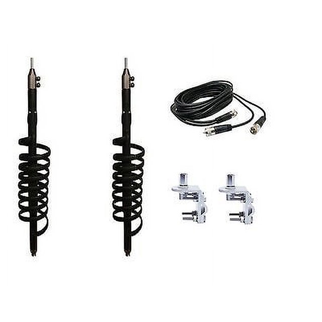 DUAL BLACK VIPER CB,HAM RADIO ANTENNAS, 18FT DUAL COAX, BRACKETS & STUDS