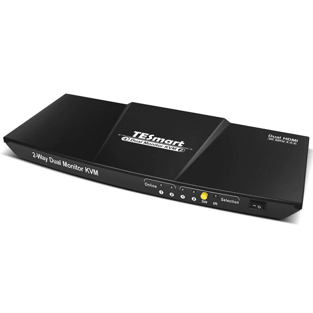 DUAL MONITOR 2-PORT KVM  HDMI + DISPLAYPORT  4K 60HZ UHD  AUDIO OUTPUT & USB SHARING  4X2