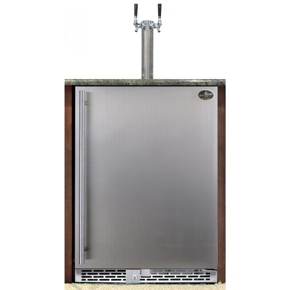 DUAL TOWER WITH STAINLESS STEEL DOOR BUILT-IN HOMEBREW - PREMIUM SERIES (KEGS NOT INCLUDED)