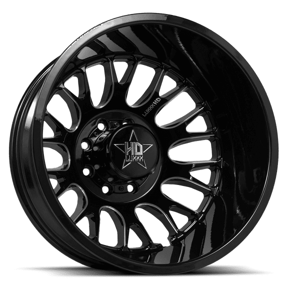 DUALLY HD34 17x6.5 8X165 -140 121.3 Gloss Black Milled (Rear)