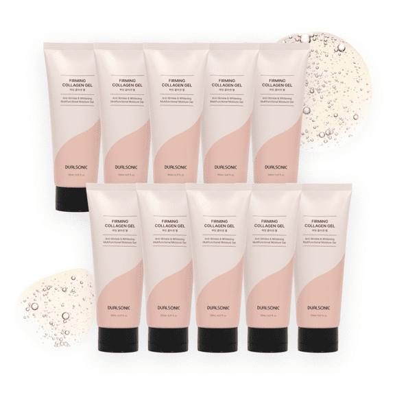DUALSONIC Firming Collagen Gel for Face&Body-Hydrating, Moisturizing, Beauty Device Booster For All Skin, Microcurrent Face Massager Gel, Hyaluronic Acid, Ceramides, Korean Skin Care, 150ml, 10ea
