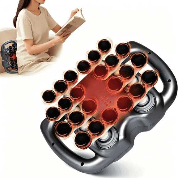 wisdomdodo 24 Head Massager Deep Tissue, Massage Device with 9 Modes & 99 Levels for Back Shoulders Legs, a Perfect Gift for Family & Friends, Gray