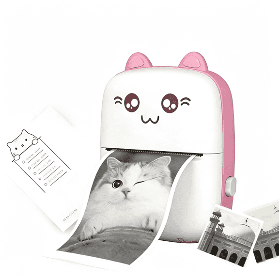 Duanjy Portable Wireless Mini Photo Printer & Label Maker for Instant Photos, Study Cards and Organizing, Compatible Ios & Android, Pink