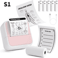 thumbnail image 1 of DUANJY Portable Bluetooth Label Makers, 2 inches Barcode Label Printer with 5 Rolls Paper & 5 Rolls Thermal Stickers for Home Office Kitchen, Study, Craft, iOS & Android, 1 of 9