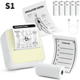 thumbnail image 1 of DUANJY Portable Bluetooth Label Makers, 2 inches Barcode Label Printer with 5 Rolls Paper & 5 Rolls Thermal Stickers for Home Office Kitchen, Study, Craft, IOS & Android, 1 of 11