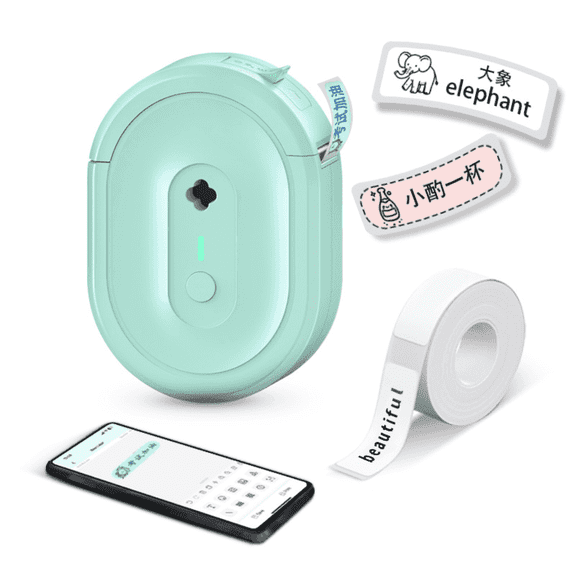 DUANJY Portable Label Maker - Rechargeable Bluetooth Mini Thermal Label Printer, 203 Dpi with 14x40mm Tape, Perfect Organization Tool & Gift for Home, Office, Business (Green)