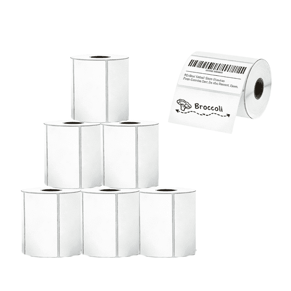 DUANJY Thermal Label Rolls 6-Pack, 1.96"x 0.78"(50x20mm)Printer Labels, Personalized Editable Stickers for Food Storage, Ideal for Home, School&Office Use, 360 Labels/Roll