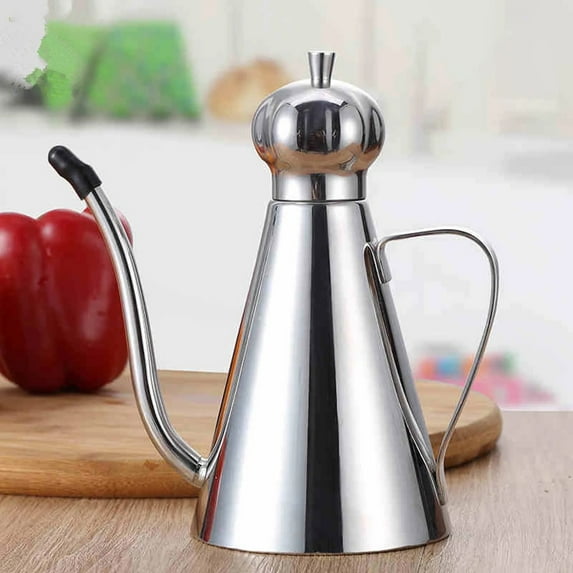 DUANLE 304 Stainless Long Spout Oil Dispenser Bottle Proof & Leak Proof Kitchen Oil Pourer With Precision Spout For Olive Canola And Cooking Oils(1pc, Silver)