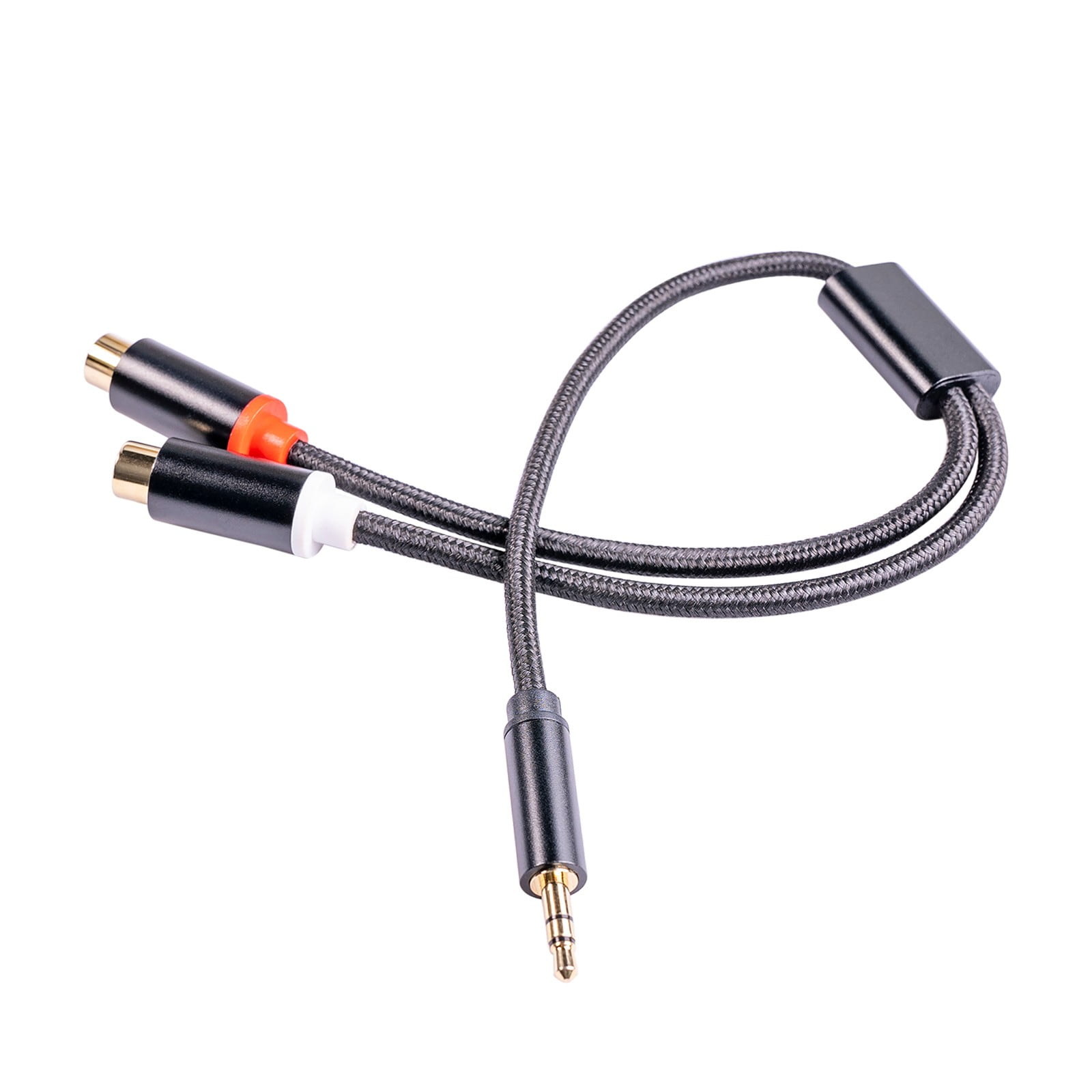 3.5mm Male to 2RCA Female Stereo Audio Adapter Cable Nylon AUX
