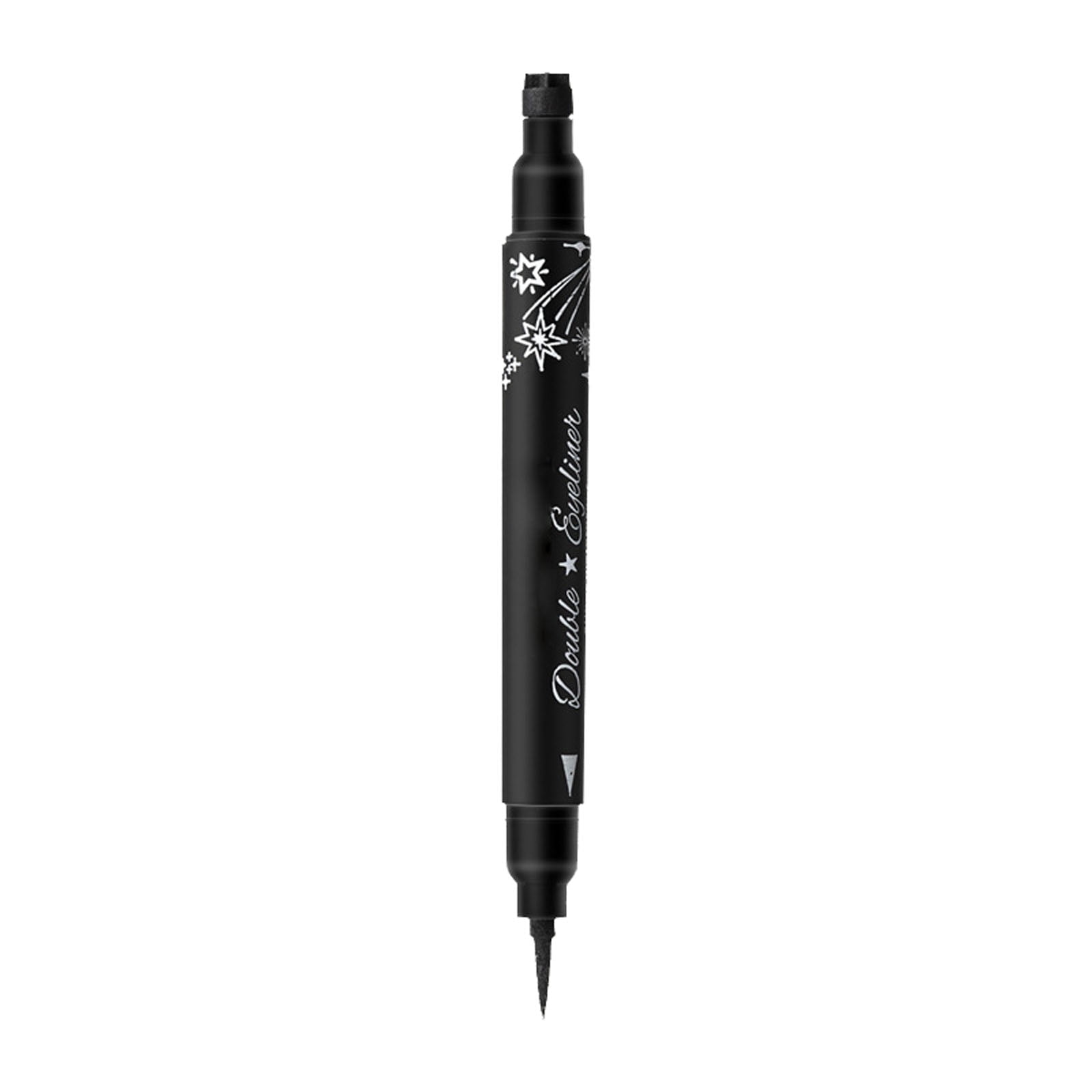 Black Liquid Dual Tip Eyeliner Stamp Easy to Wear Long Lasting