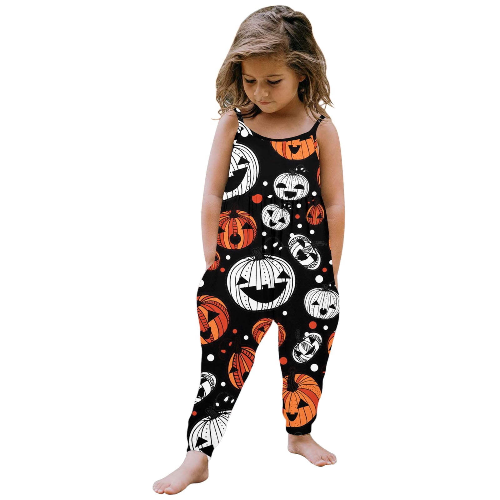 Toddler Baby Girl Prints Jumpsuit Sleeveless Romper Outfits